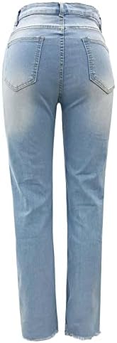 נשים אמריקאיות דגל טלאי מותניים גבוהות קרועות במצוקה ג'ינס ג'ינס סקיני ג'ינס רזה 4 ביולי הרס את ג'ינס קפרי