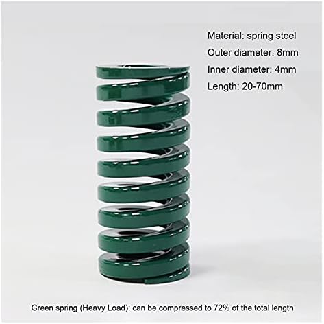 קפיצים של Ahegas 1 עובש ירוק קפיץ קפיץ חותמת חותמת קפיץ כבד בקוטר חיצוני 8 ממ x קוטר פנימי 4 ממ x אורך 20-70 ממ
