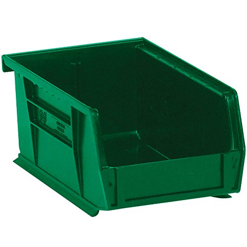 9 1/4 x 6 x 5 ערימת פלסטיק ירוקה ותלייה של קופסאות פח