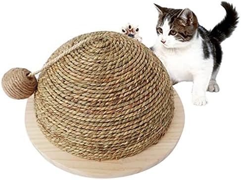 Fegoclt חתולים פופולריים צעצוע צלחת תחתית מעץ קש קש חצי עגול