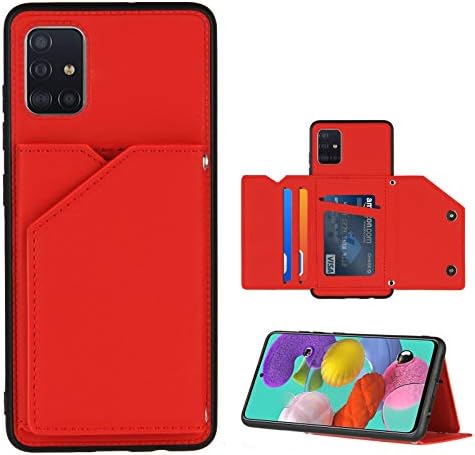 מארז Galaxy A51, סמסונג A51 Case, Dooge Premium Leather Card Holder Case Case כפול אבזם מגנטי עמיד כיסוי ארנק מגן אטום הלם עבור Samsung