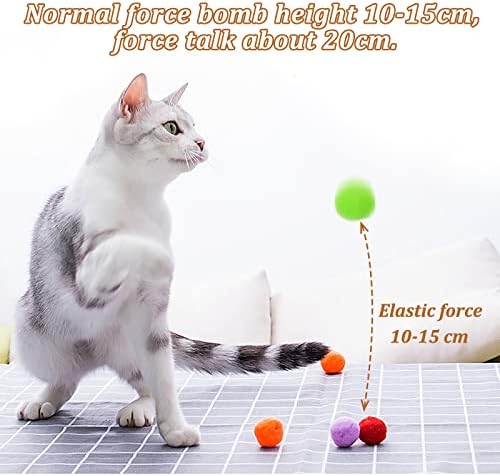 אנדיקר חתול ניצוץ כדורי, 1.5 סנטימטרים 20 יחידות צבעוני טינסל חתול גליטר כדורי ללעוס ולרדוף חתול פום פום כדורי אינטראקטיבי וקל משקל חתול