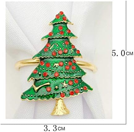 טבעות מפיות דו -ויטול 1 PC טבעות מפיות אבזמי מפיות סגסוגת עיצוב עץ חג המולד סגסוגת לשולחן אוכל