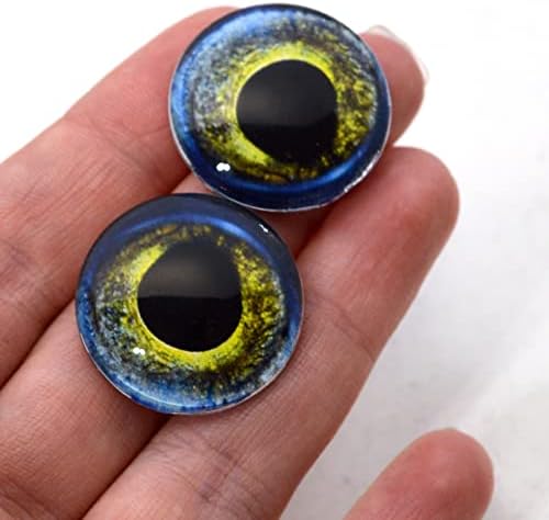 העיצובים החרוזים של מייגן מוריי צלופח עיני זכוכית זכוכית ריאליסטית כחולה ירוק כחול צהוב 6 ממ עד 60 ממ תכשיטים ייצור אמנות בובת דג דג מבעלי