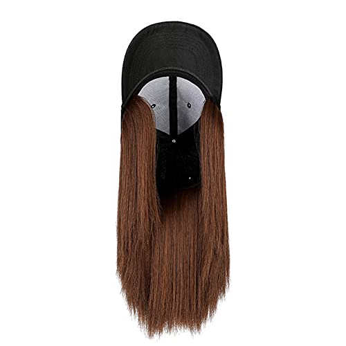 אירגינה מצורף תסרוקת שיער בייסבול פאה ארוך שיער מתכוונן שיער כובע ישר כובע פאת בגדי טניס