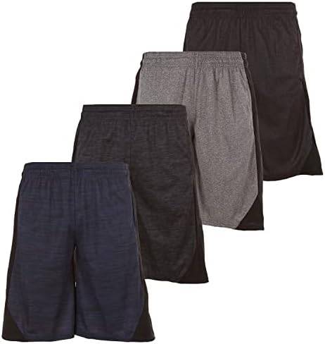 זמן משחק x- 4 מכנסי כדורסל חבילה גברים, גברים פעילים של אימון יבש מהיר מכנסיים קצרים עם כיסים ומותן אלסטי