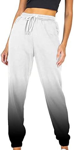 טודום נערות נערות מודפסות מכנסי טרנינג רחבים מכנסיים עם מותניים גבוהים מכנסיים בניגוד צבע ספורט מכנסי טרקלין אתלטי