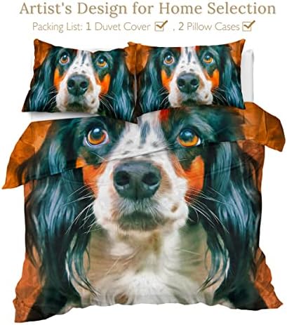 מצעי כלבים של Sleepwish מיטת קינג מיטת שמן מודרני ציור כיסוי שמיכת חיית מחמד סט 3 חתיכות מיטת הדפסת כלבים לילדים בנות בנים