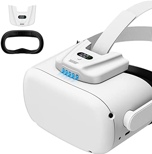 מאוורר NVNV VR עבור Oculus Quest 2, מאוורר קירור של זרימת אוויר נגד זרימת אוויר עם ממשק פנים, כיסוי פנים מוגן זיעה, אביזרי VR עבור Quest
