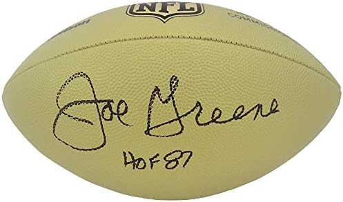 ג'ו גרין החתום על ווילסון דיוק זהב זהב מתכת NFL כדורגל העתק בגודל מלא עם HOF'87 - כדורגל חתימה