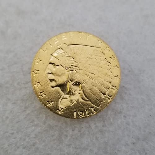 עותק קוקריט 1913 מטבע ראש הודי נשר זהב 2 1/2 דולר- RECLLICA ארהב מטבע מזכר