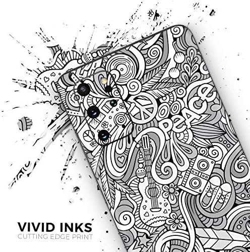 עיצוב Skinz Hippie Dippie Doodles מגן מדבקות ויניל עטיפת עור עטיפה תואם ל- Samsung Galaxy S20