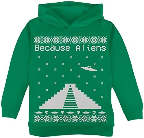 כי סוודר חג המולד של פרימידה חייזרים קפוצ'ון פעוט ירוק