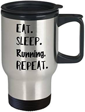 ריצה ספל קפה נסיעות, לאכול שינה ריצה חוזרת, כוס תה תחביב, רעיון מתנות מצחיקות לנשים גברים רץ