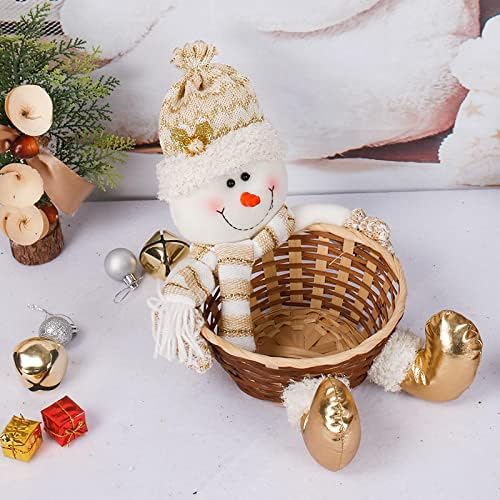 חג המולד קישוטי חמוד סנטה קלאוס איש שלג סוכריות סל סוכריות סל שולחן חולצות לבן שלג