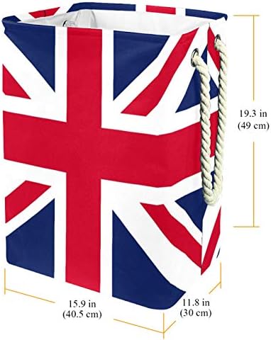דייה עמיד למים סלי כביסה גבוה חסון מתקפל בריטניה דגל בריטי בריטניה הדפסת סל למבוגרים ילדים בני נוער בנות בחדרי שינה אמבטיה