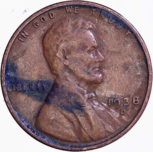 1938 D Lincoln Weat Cent 1c Fair