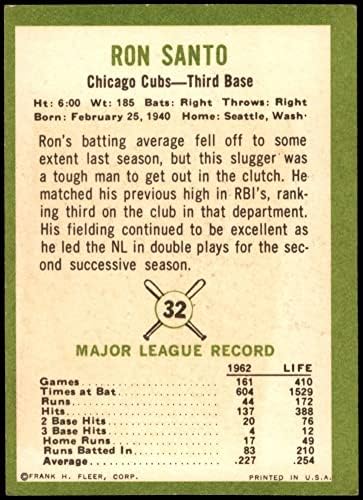1963 Fleer 32 Ron Santo Chicago Cubs VG Cubs