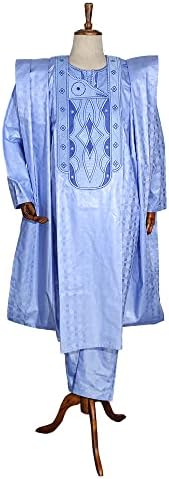 בגדים אפריקאים מסורתיים HD לגברים של גבר ניגרי AGBADA AGBADERY BAZIN RICHE BOUBOU תלבושת