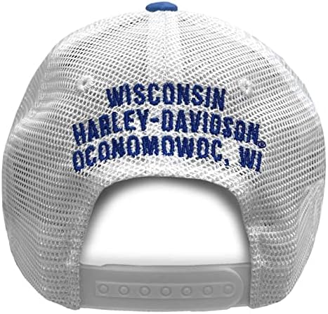 הארלי דוידסון 1 לוגו של גברים כובע נהג משאית רשת חסום בצבע כחול