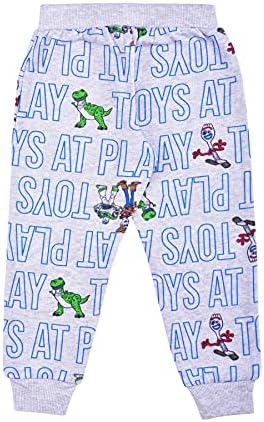 סט מכנסי ג'וג'ר של דיסני בוי, מכנסי טרנינג אתלטים עם הדפס סיפור צעצוע, חיל הים/אפור