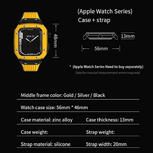 סגסוגת Maalya Sloy Watch רצועת רצועת Apple Watch Series 8 7 6 5 4 SE 45 ממ 42 ממ 44 ממ יוקרה מתכת גומי נירוסטה שעון שעון ערכת ערכת רצועת