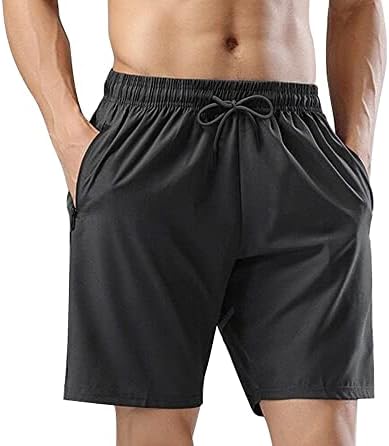 מכנסיים קצרים של אימון כושר קנייה מקצרים מהיר מכנסיים אתלטים קלים מהירים לאימונים עם כיסי רוכסן
