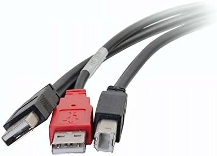 כבל USB C2G, כבל USB 2.0, USB B זכר לשניים כבלים זכריים, כבל USB Y, 6 רגל, שחור, כבלים ללכת 28108
