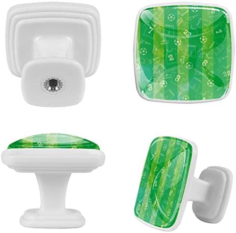 ירוק בצבעי מים פס כדורגל כדורגל טי בד דפוס דלת מגירה למשוך ידית ריהוט קישוט מטבח ארון הלבשה שולחן