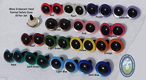 עיני בטיחות ססגוניות - סט צבע של 15 זוגות