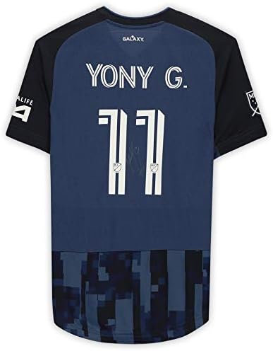 יוני גונזלס לה גלקסי עם חתימה משומשת משומשת 11 ג'רזי כחול מעונת MLS 2020 - גופיות כדורגל עם חתימה