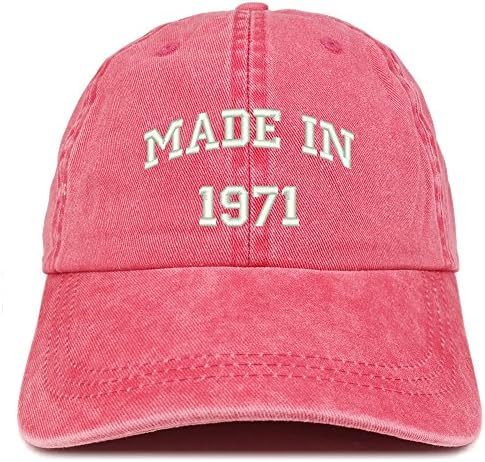חנות הלבשה אופנתית שנעשתה בשנת 1971 טקסט רקום כובע שטוף יום הולדת 52