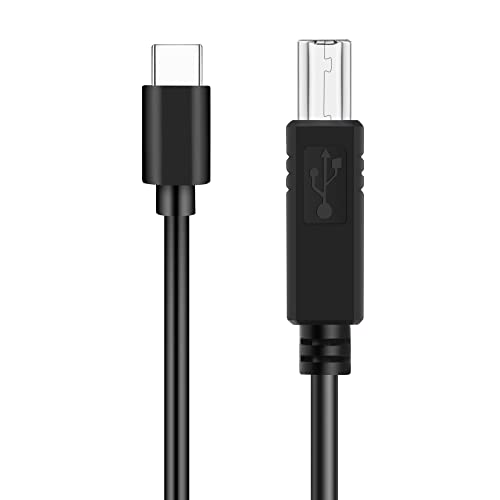 USB B ל- USB C כבל מדפסת 6 רגל, USB C ל- USB B כבל מדפסת, חוט גמיש עבור MacBook Pro/Air, כבל USB C MIDI תואם למקלדת MIDI של ימאהה, DAC,