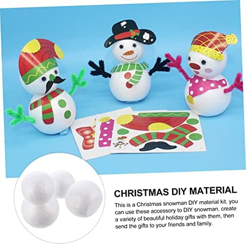 Nolitoy 10 יח 'של Snowman ערכות קישוט ביתי קצף חג המולד Sahpes Snowman Diy ילד כדורי דגם לבן קצף לבן