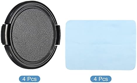 מכסה עדשת מצלמה של פטיקיל, 4 צדדי חבילות קמצוץ עדשות קדמיות עם בד ניקוי מיקרופייבר לחוט עדשות DSLR אוניברסאליות