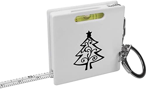 אזידה 'מופשט חג המולד עץ' מחזיק מפתחות סרט מדידה / פלס כלי